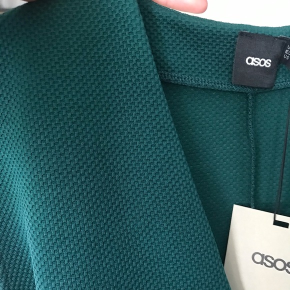 ASOS Green Waffle Knit Stretch Shift Dress Size 8 - Picture 3 of 4